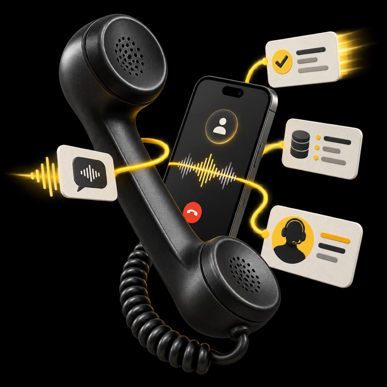 A voice agent routing a live call into structured outcomes