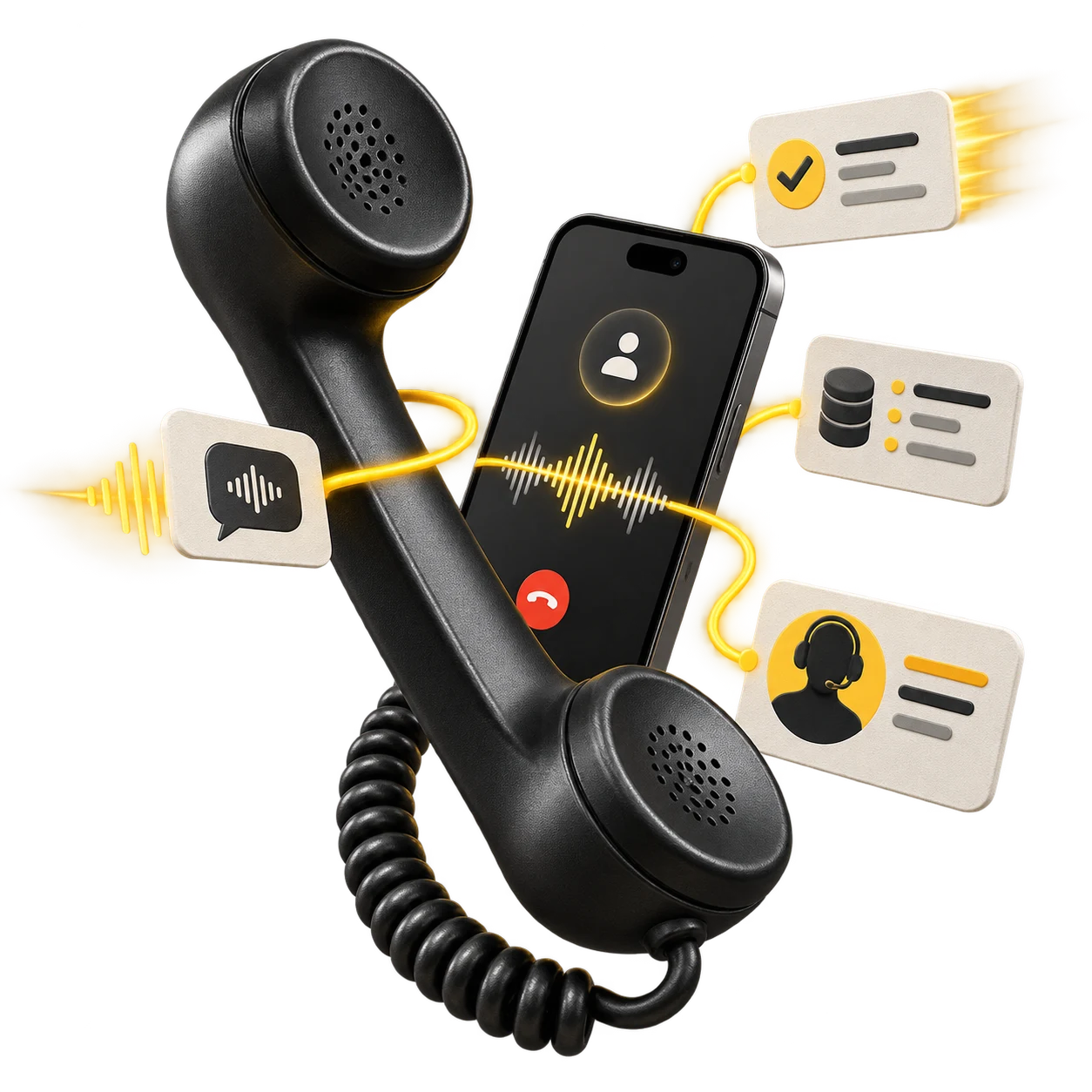 A voice agent routing a live call into structured outcomes